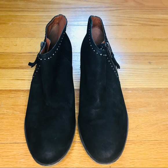 Size 7.5 | Lucky Brand Black Suede Ankle Boot - Picture 2 of 8
